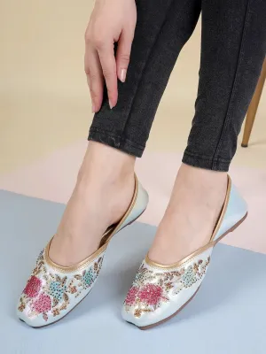 Anouk Women Embellished Mojaris Flats