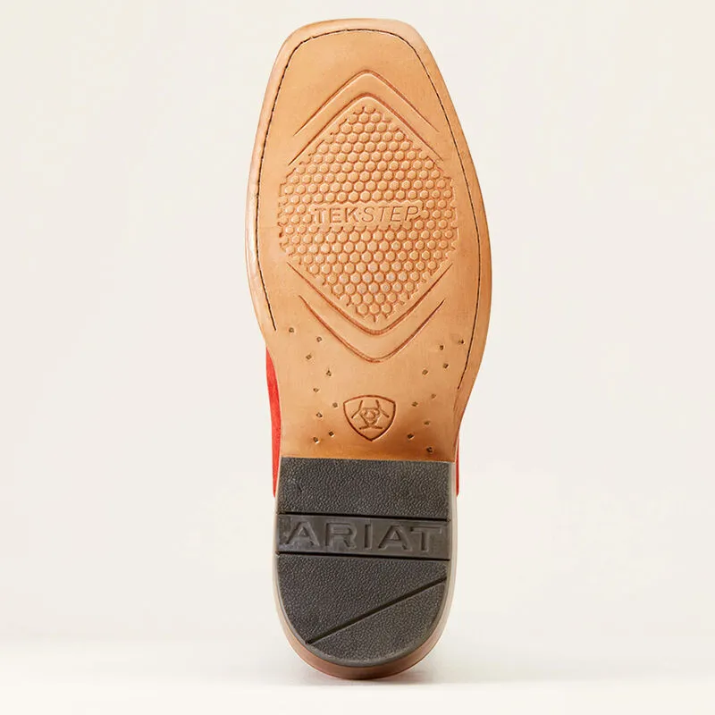 ARIAT WOMENS FUTURITY BOON WESTERN BOOTS | FIERY RED ROUGHOUT / INKWELL # 10046890