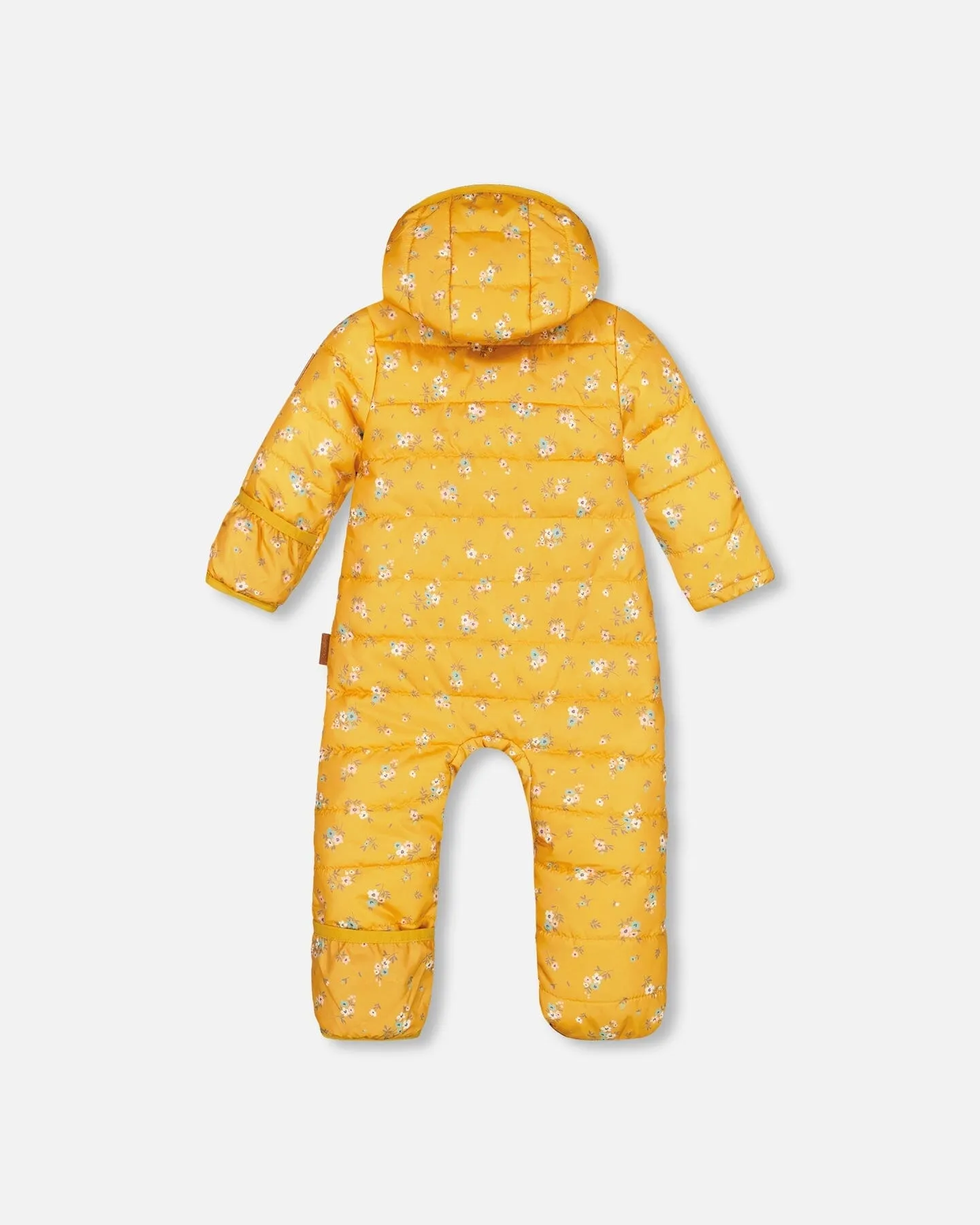 Baby Mid-season Quilted One Piece Jaune Little Flowers Print