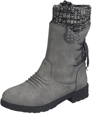 Boots for Women Knee High Womens Snow Boots Winter Warm Boots Casual Fall Fur Lined Anti-Slip Mid Calf Boots Outdoor