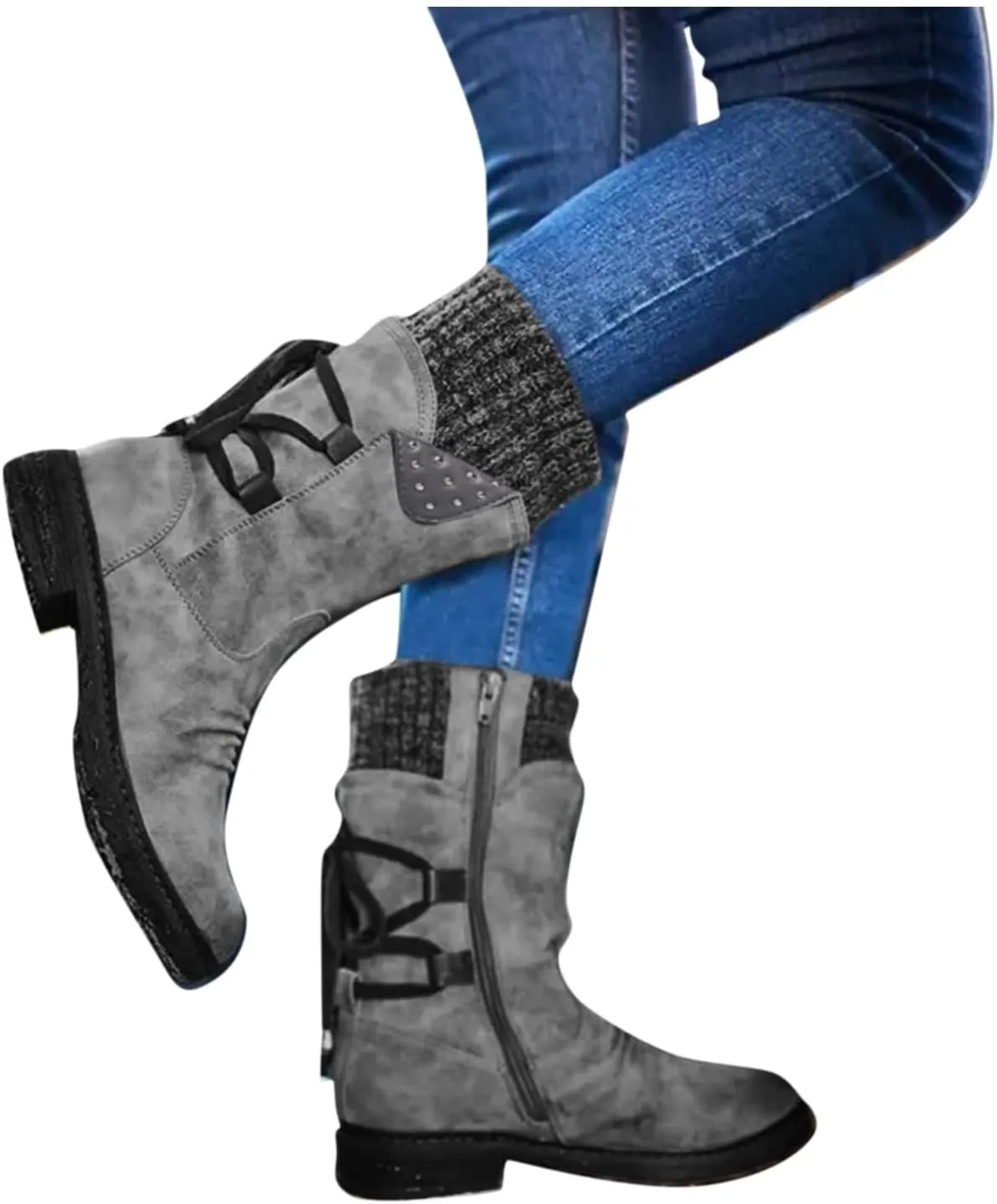 Boots for Women Knee High Womens Snow Boots Winter Warm Boots Casual Fall Fur Lined Anti-Slip Mid Calf Boots Outdoor
