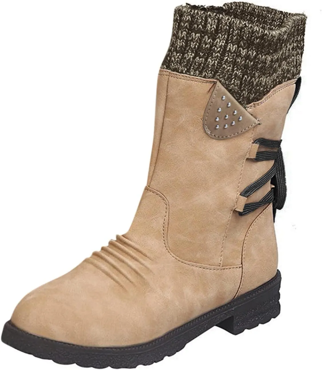 Boots for Women Knee High Womens Snow Boots Winter Warm Boots Casual Fall Fur Lined Anti-Slip Mid Calf Boots Outdoor
