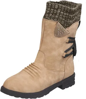 Boots for Women Knee High Womens Snow Boots Winter Warm Boots Casual Fall Fur Lined Anti-Slip Mid Calf Boots Outdoor