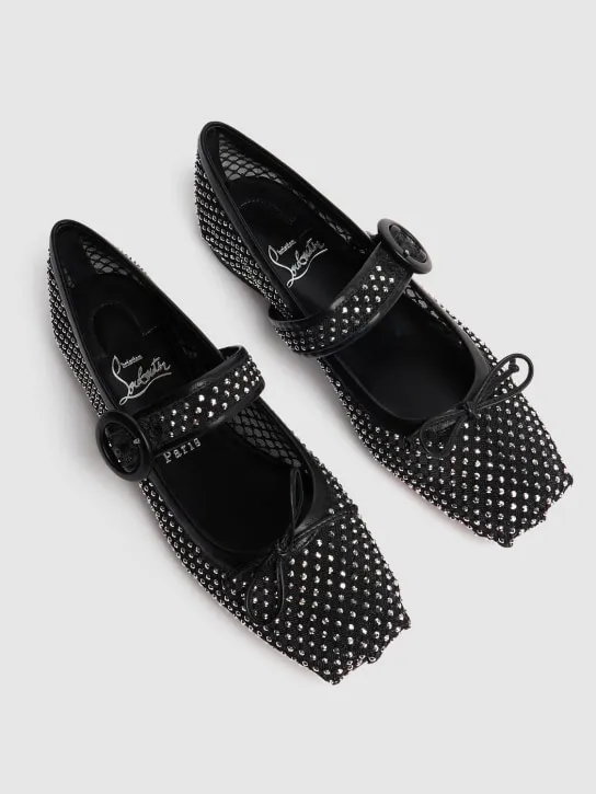 Christian Louboutin   10mm Mamastrapitina crystal flats 