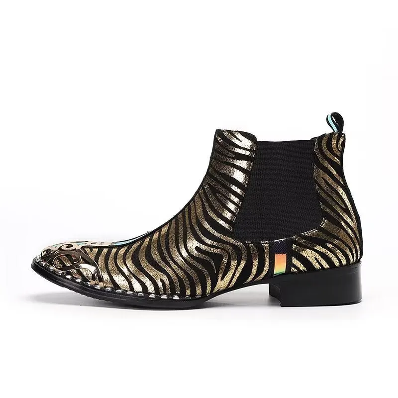 Exotic Serpent Skin Leather Dress Boots
