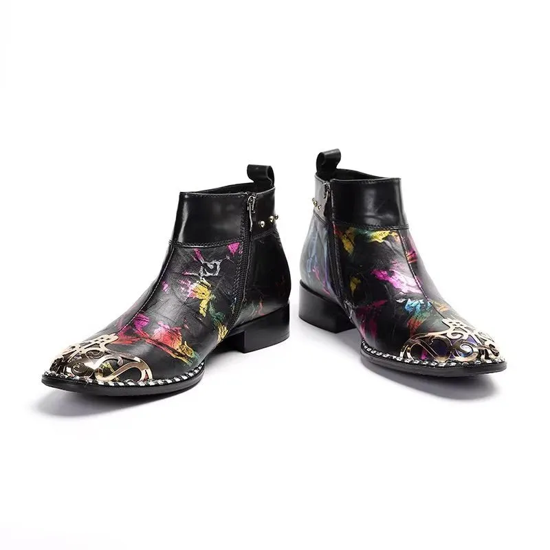 Exotic Serpent Skin Leather Dress Boots