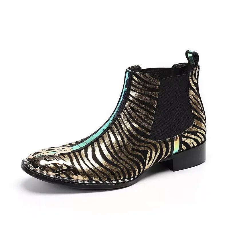 Exotic Serpent Skin Leather Dress Boots