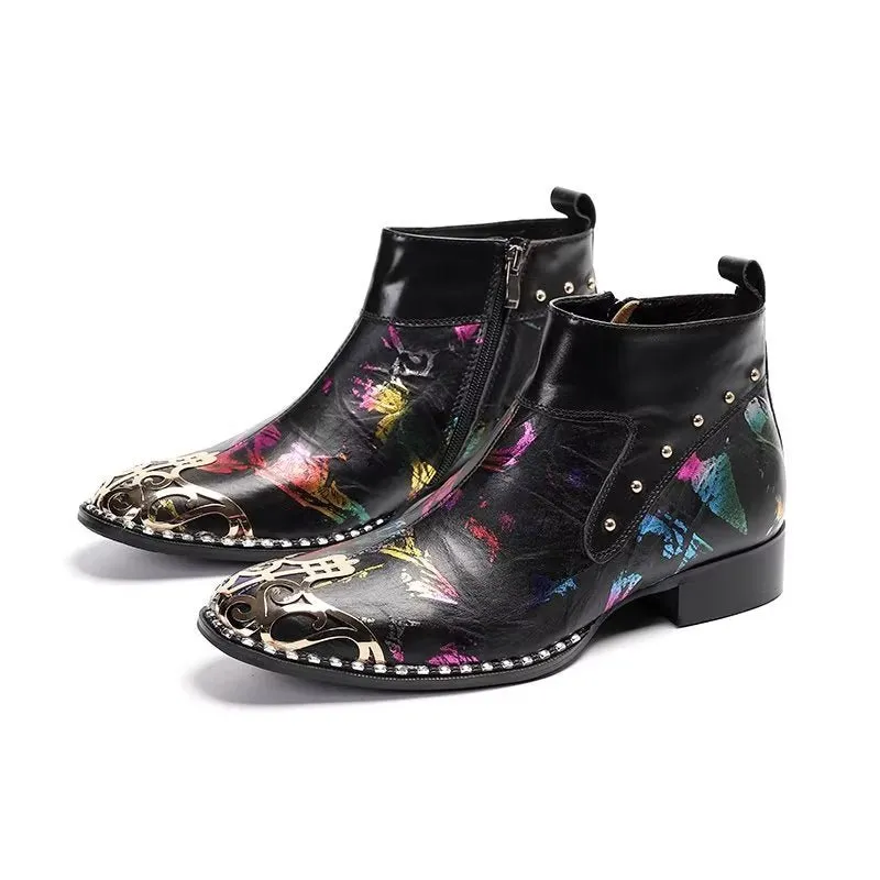 Exotic Serpent Skin Leather Dress Boots