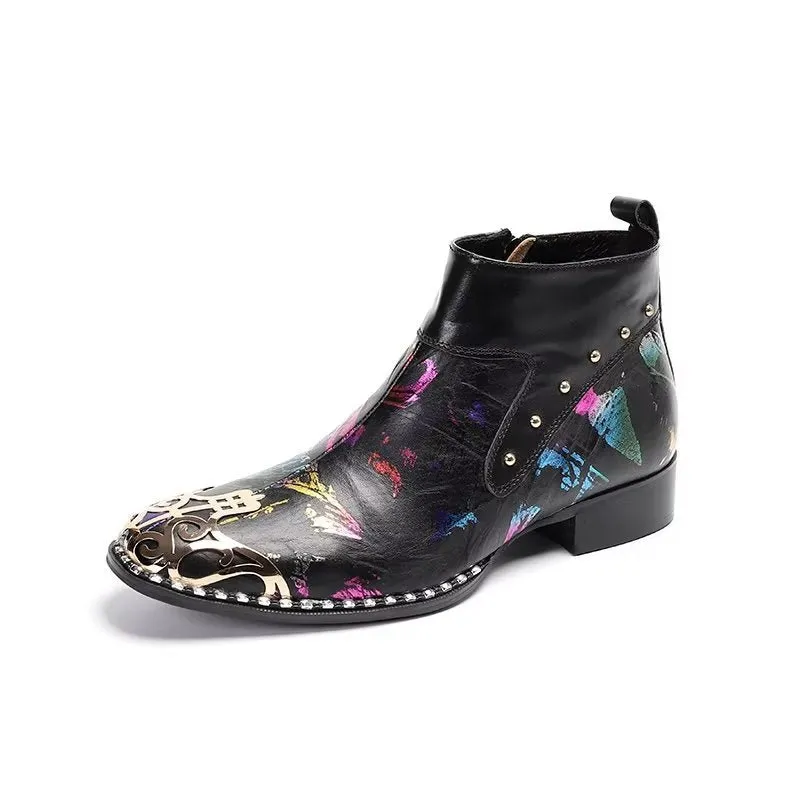 Exotic Serpent Skin Leather Dress Boots