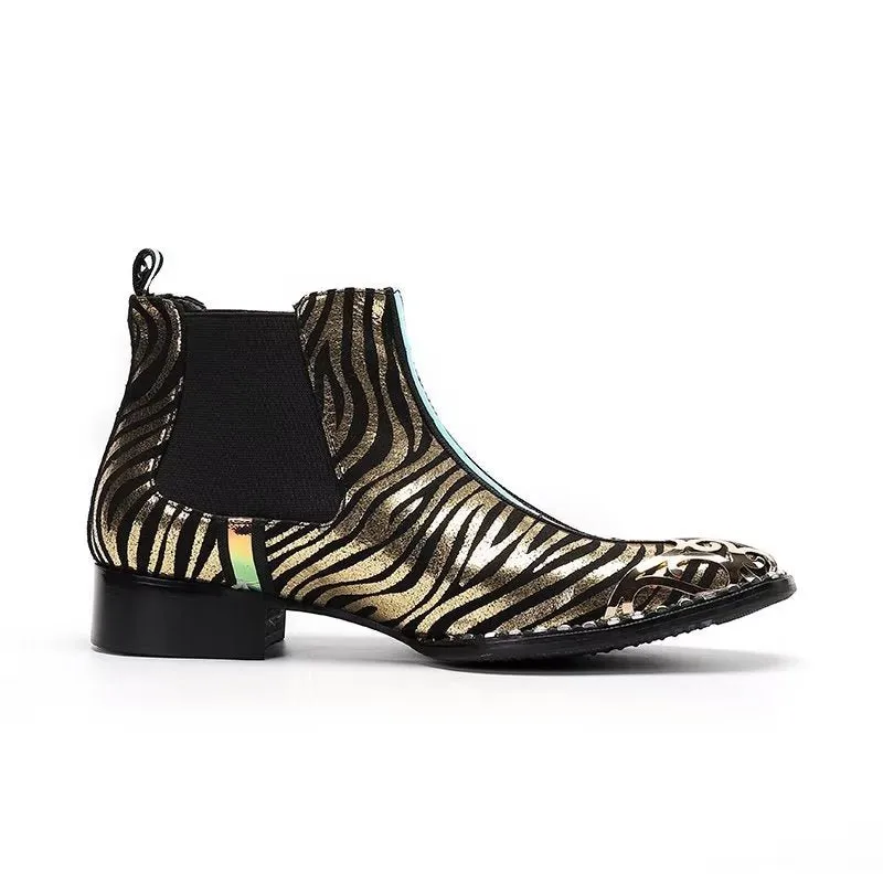 Exotic Serpent Skin Leather Dress Boots