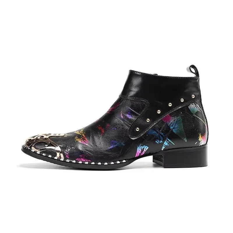 Exotic Serpent Skin Leather Dress Boots