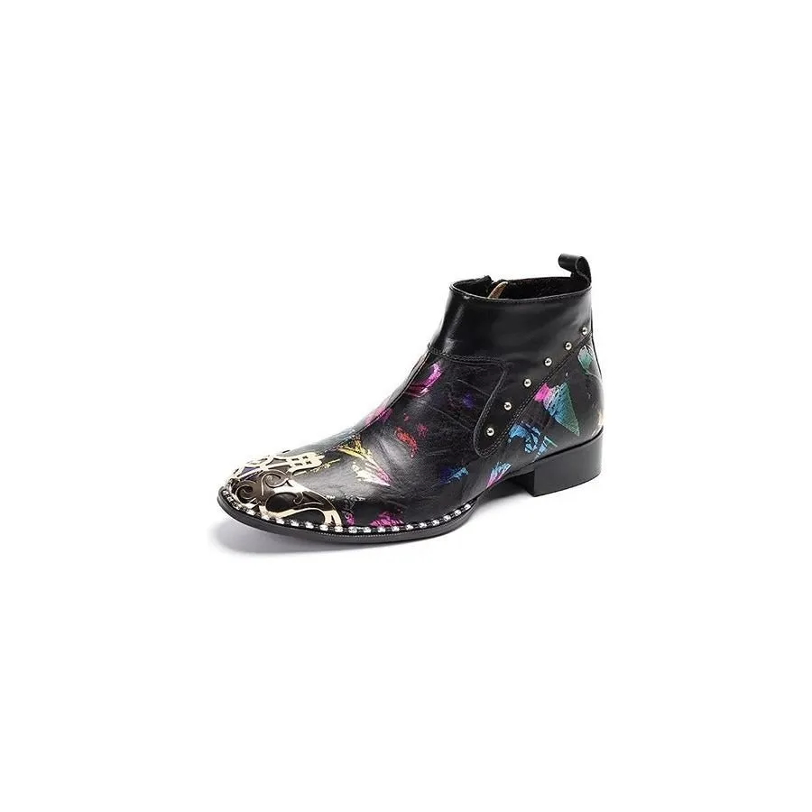 Exotic Serpent Skin Leather Dress Boots
