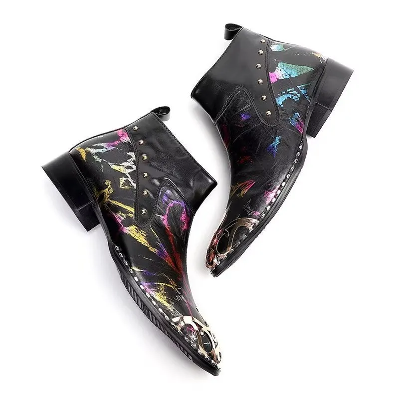 Exotic Serpent Skin Leather Dress Boots