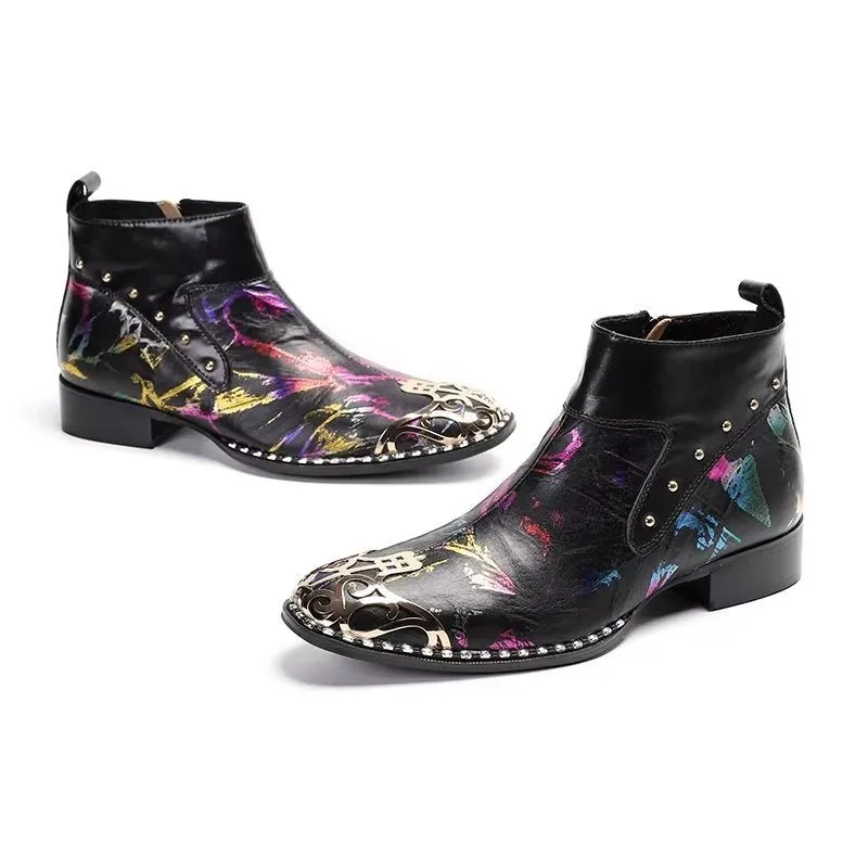 Exotic Serpent Skin Leather Dress Boots