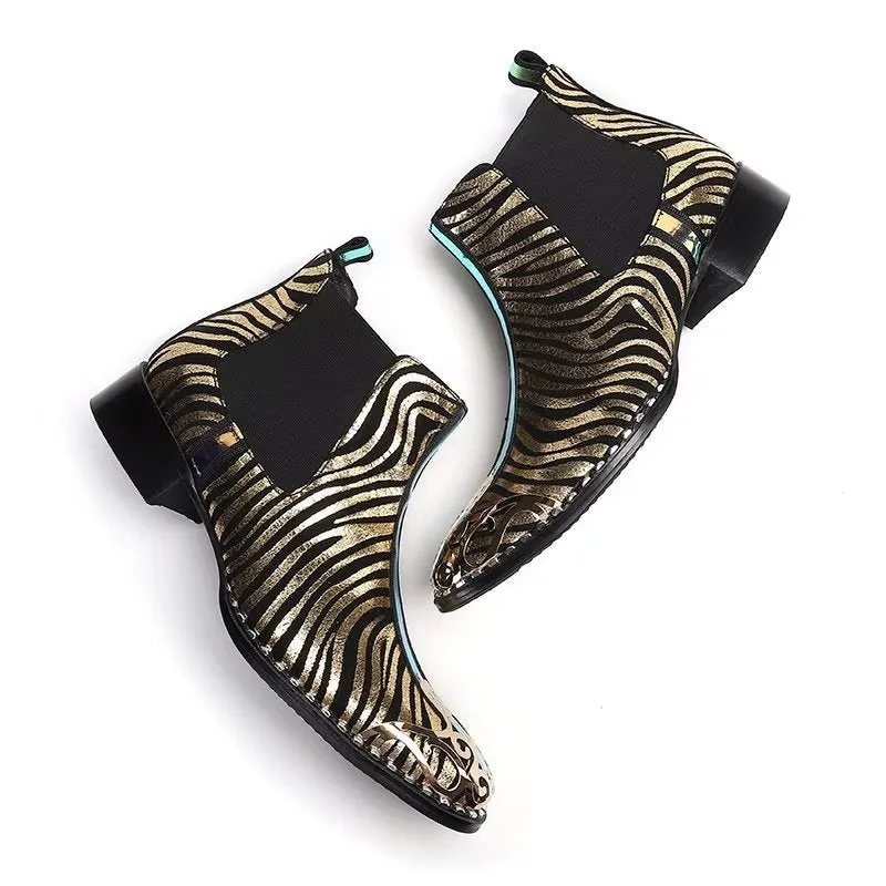 Exotic Serpent Skin Leather Dress Boots