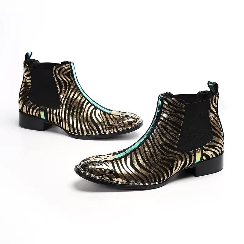 Exotic Serpent Skin Leather Dress Boots