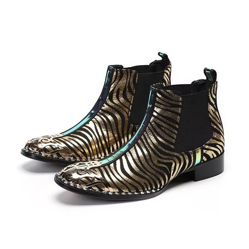 Exotic Serpent Skin Leather Dress Boots