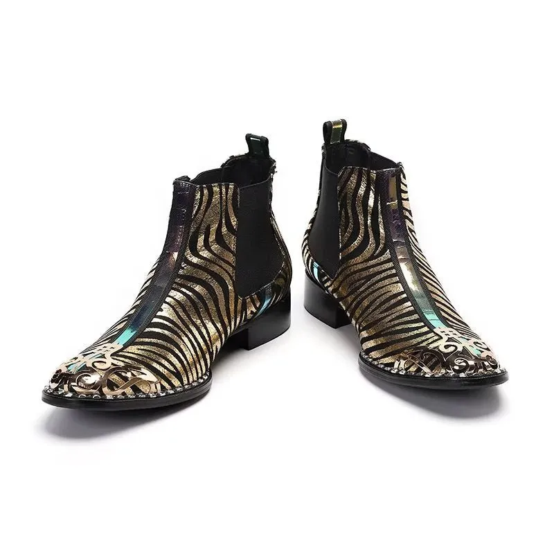 Exotic Serpent Skin Leather Dress Boots