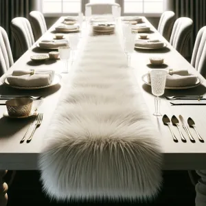Faux Fur Table Runner Various Colors | FabricLA