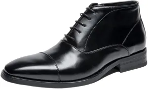 Men's Lace-up Casual -Foot Loafers Soft Sole Lightweight Leather Lining Shoes Non-Slip Suitable Oxford Dress Shoes