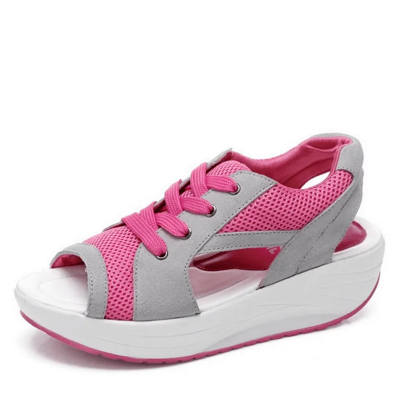 Sports Open Toe Lace Up Women's Sandals with Thick Soles - SF1550