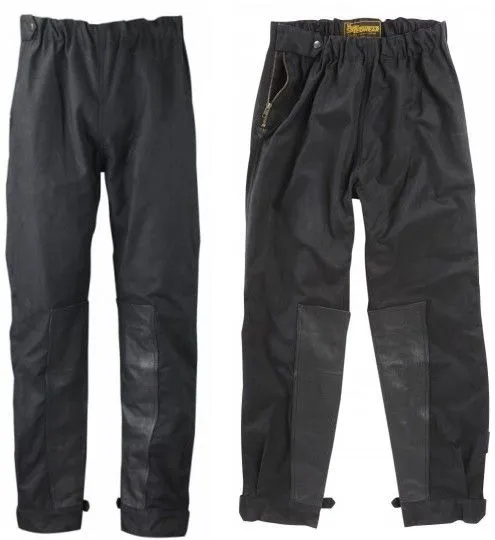 WAXED COTTON MOTORCYCLE TROUSERS